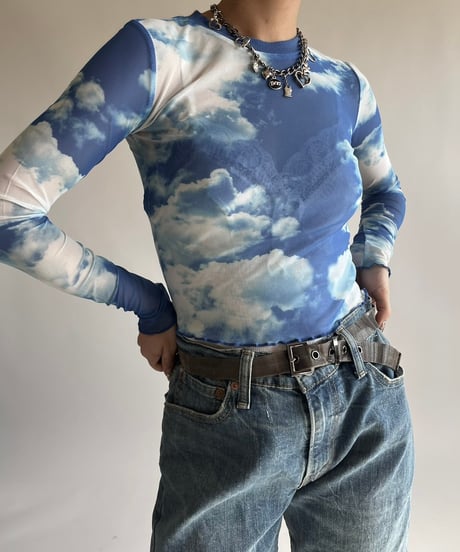 【USED】 dELiAs Pattern Sheer Top /250201-002