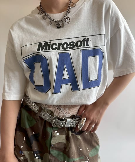 【USED】 90's Hanes Microsoft DAD T-Shirt / 250719-009