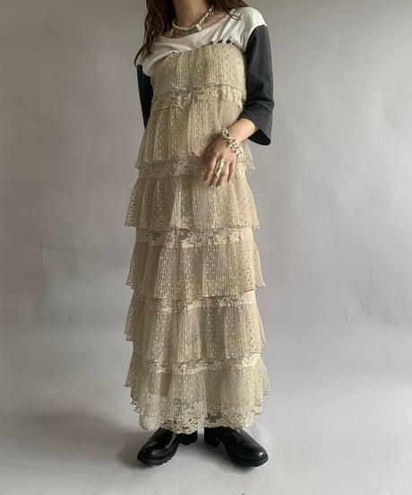 【USED】 Patterned Tiered Long One-Piece / 241109-033