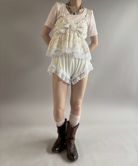 【Chinatsu Aoyama】 RE Ribbon Camisole Top / 260402-011