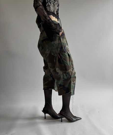 【USED】 Military Camouflage Cut Off Shorts / 250531-012