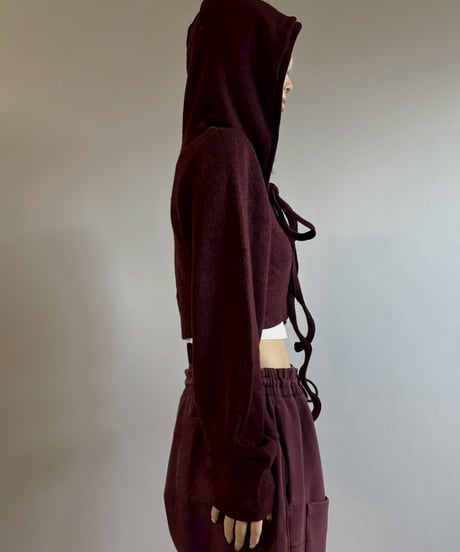 【RE;CIRCLE】 RE Hooded Acrylic Short Cardigan / 260205-011