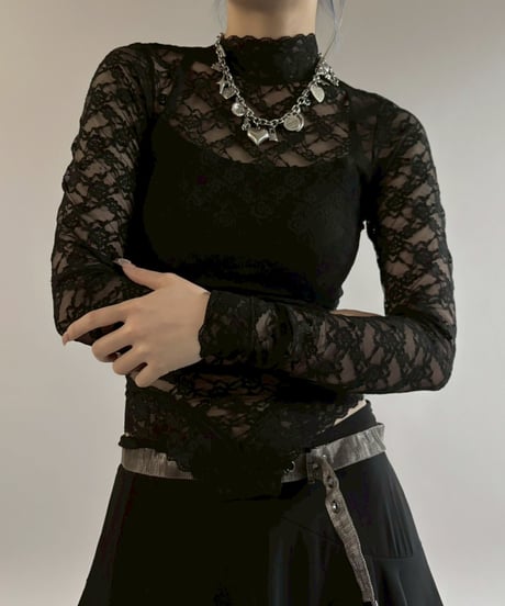【USED】 Lace Pattern L/S Leotard Top / 260307-021