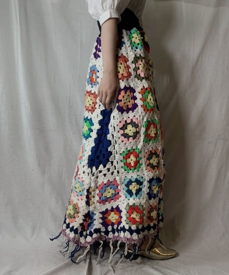 【USED】　Granny Knit Long Skirt③/210404-011
