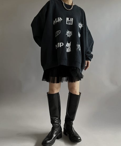 【Mashup Products】 Silk Screen L/S Sweat Top/  240217-006