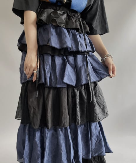 【RE;CIRCLE】RE Tiered Skirt & Bra Set / 230803-003