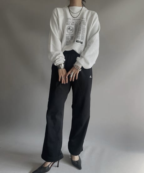 【USED】 Made in USA FRUIT OF THE ROOM News Paper Sweat Top / 231118-027