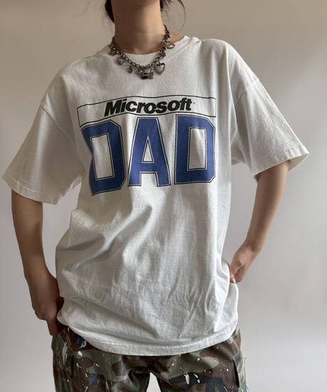 【USED】 90's Hanes Microsoft DAD T-Shirt / 250719-009
