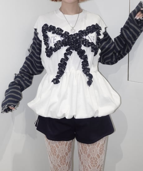 【RE;CIRCLE】 RE Mellow L/S Ribbon Top  / 250529-013