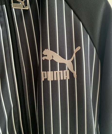 【USED】  Puma Stripe Patterned Jersey Top /241116-002