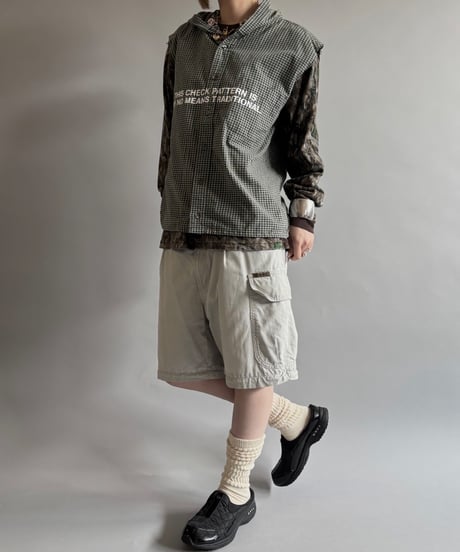 【RE;CIRCLE】 Stencil N/S Hooded Check Shirt  /  250911-005