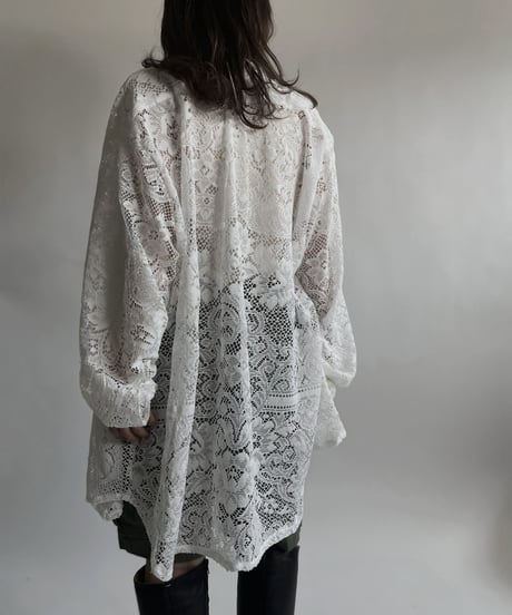 【RE;CIRCLE】 RE Crochet Lace Big Shirt / 220427-007