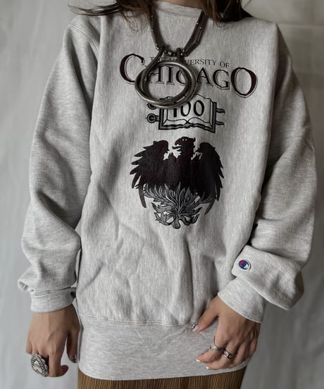 【USED】  90's USA Champion Reverse Weave Sweat CHICAGO/210902-012