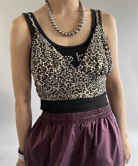 【USED】Leopard Pattered Camisole Top /240907-030