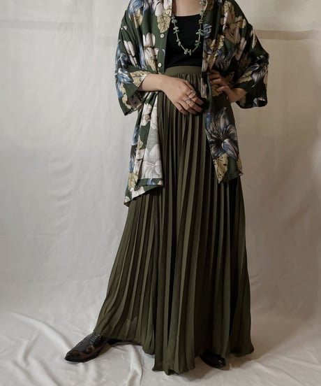 【USED】 Poly Long Pleats Skirt②/20210819-008