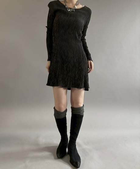 【USED】 Made in ITALY Pleated Design Mini One-Piece /260221-015
