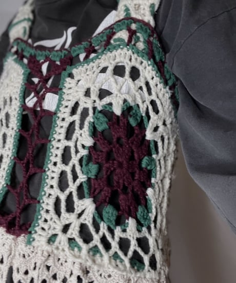 【RE;CIRCLE】 RE Granny Knit×Lace N/S One-piece①/210917-008