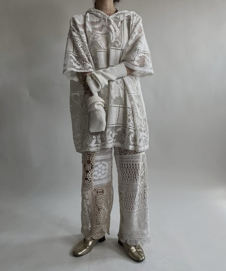 【RE;CIRCLE】 RE Crochet Lace S/S Hoodie / 220427-027