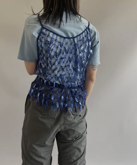 【USED】N/S Feather Patterned Top / 240127-017