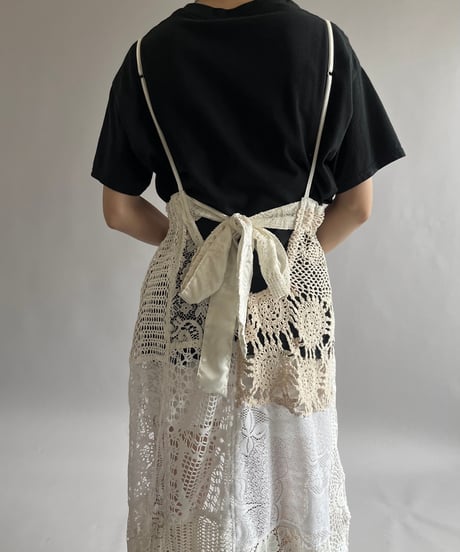 【RE;CIRCLE】RE Crochet Patch Back RBN Camisole One-Piece/250320-006