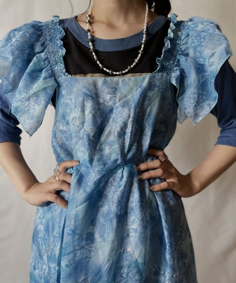 【USED】  Flower Patterned Poly S/S One-piece/20210819-013