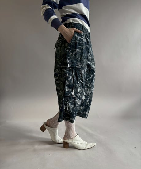 【USED】 Military Camouflage Cut Off Paint Pants /260226-011