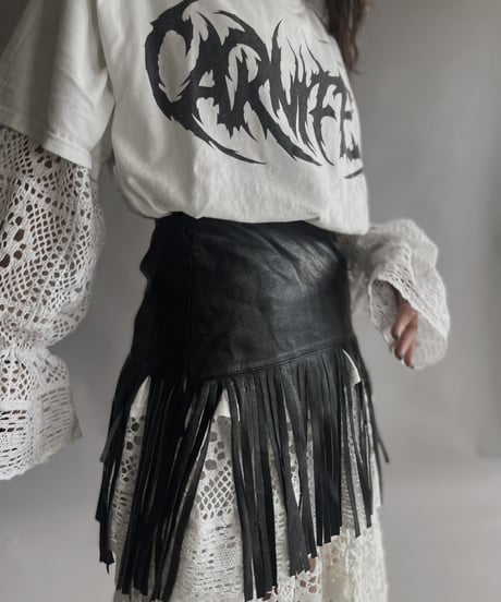 【USED】 Leather Skirt Black / 230304-009