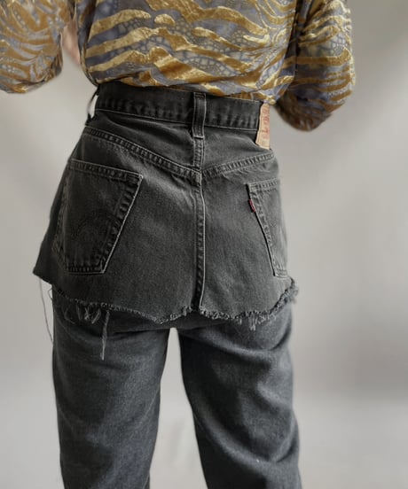 【USED 】CUT OFF Levi's 550 Denim Skirt / 231014-008