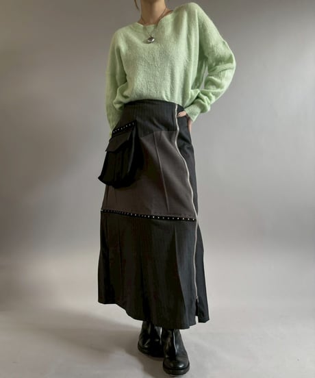 【RE;CIRCLE】 RE Suit Asymmetry Long Skirt / 260129-002