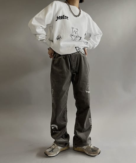 【Mashup Products】 Silk Screen Made in USA Hanes L/S Sweat top /  240217-022