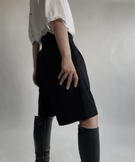 【MEND】  Italian ARMY Dyed Gurkha shorts -Black- / 220625-010