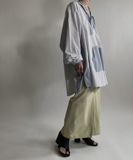 【RE;CIRCLE】 RE Stripe Shirt Mexican Hoodie / 220423-035