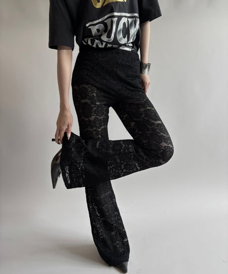 【USED】 Lace Pattern Flare Pants  / 250823-029