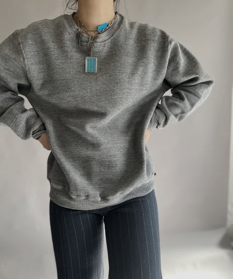 【USED】 Russele Long Sleeved Sweat Shirt Light Gray / 230128-001