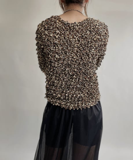 【USED】 Leopard Pattern Popcorn Top / 220709-003