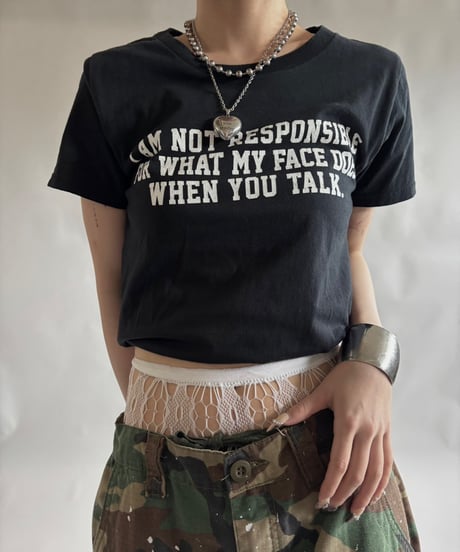 【USED】 RESIZED 00s FRUIT OF THE LOOM message T-Shirt / 250830-015