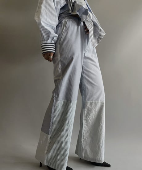 【RE;CIRCLE】 RE Patchwork Strip Pants / 230824-006