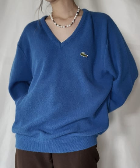 【USED】   LACOSTE Knit Top④/211126-010