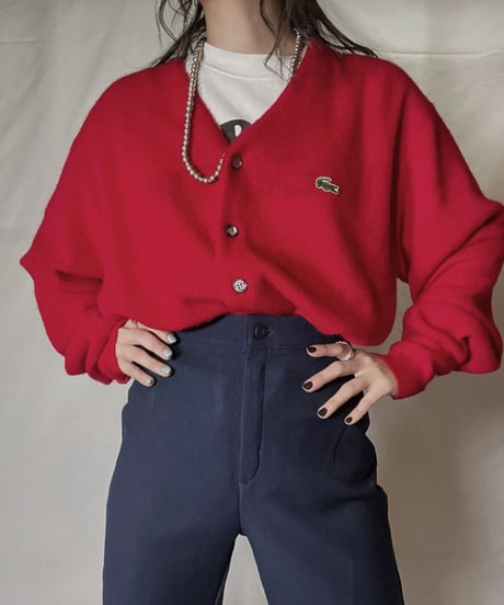 【USED】 LACOSTE Acrylic Knit Cardigan  ⑨ / 220111-010