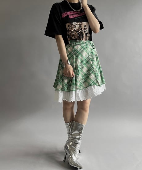 【USED 】Check Patterned Mini Skirt / 240713-012
