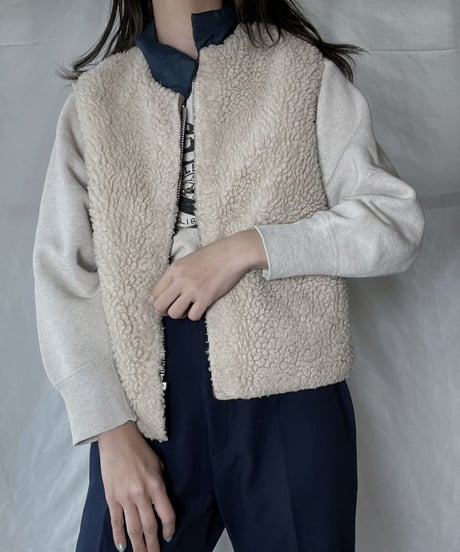 【USED】 Reversible Boa Vest - TALON Zip / 220120-049