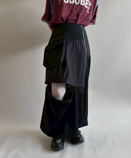【RE;CIRCLE】 RE Suit Asymmetry Long Skirt/ 250717-019