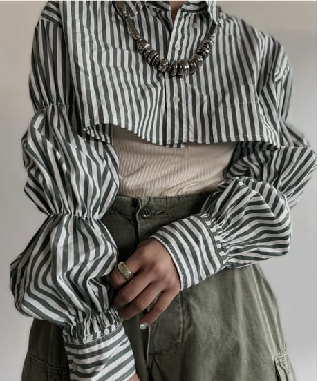 【RE;CIRCLE】 RE Short Striped Shirt / 220609-003