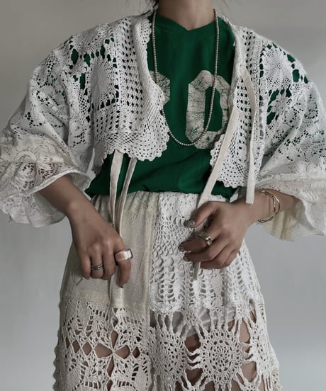 【RE;CIRCLE】 RE Crochet Lace Patchwork Bolero / 220526-033