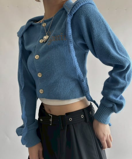 【RE;CIRCLE】 RE Hooded Acrylic Short Cardigan / 251016-003