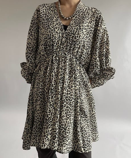 【USED】Leopard Patterned Sheer Top /240907-020