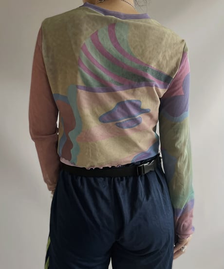 【USED】L/S Patterned Sheer Top / 231009-003