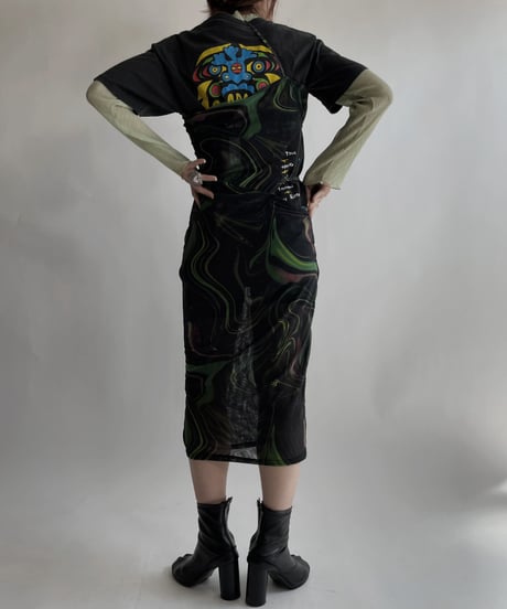 【USED】 Mesh Patterned One-piece / 220409-016