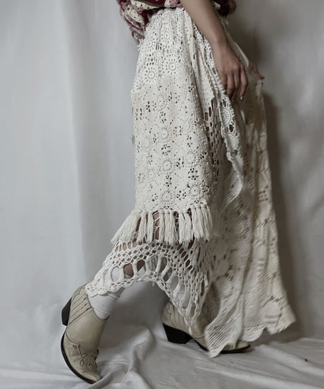 【RE;CIRCLE】 RE Granny Knit×Lace S/S One-piece/210917-010