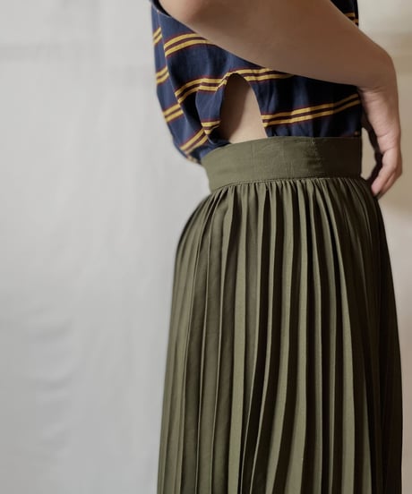 【USED】 Poly Long Pleats Skirt②/20210819-008
